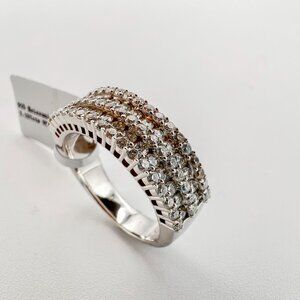 925 Sterling Sliver Moissanite Designer Ring, 2.157ctw VVS Stones Hip Hop Jewelr